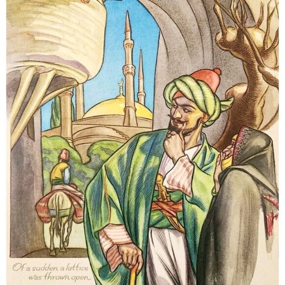 1937 Man With Dagger Persian Art Hajji Baba Cyrus Baldridge Plate Print DWSS22 - Picture 1 of 2